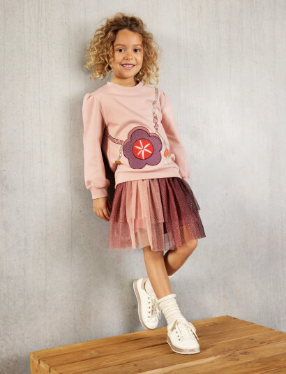 Minymo Skirt W. Glitter Pink 92 Minymo Skirt W. Glitter Pink 92