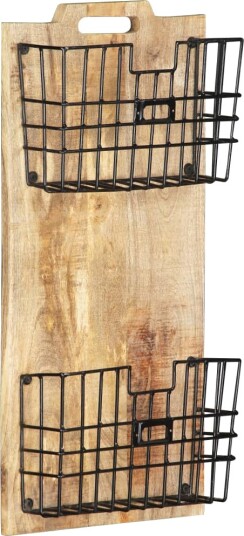 Vegghengt magasinstativ 33x10x67 cm heltre mango Vegghengt magasinstativ 33x10x67 cm heltre mango