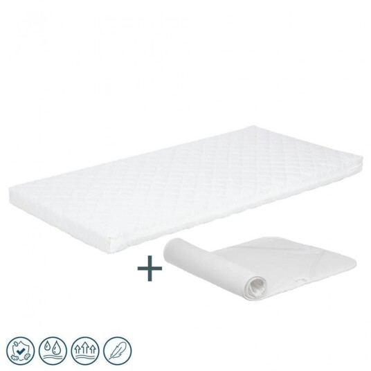 Klups Sagababy Madrass + Aerodry 3D Madrassbeskyttelse, 60x120cm Klups Sagababy Madrass + Aerodry 3D Madrassbeskyttelse, 60x120cm