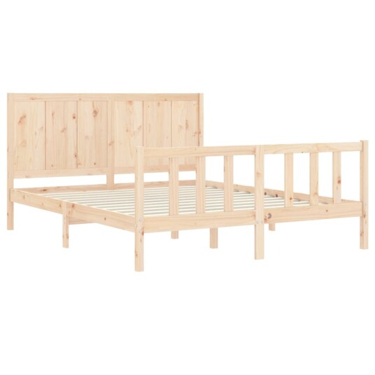 vidaXL Sengeramme med hodegavl 5FT King Size heltre 8720845977962