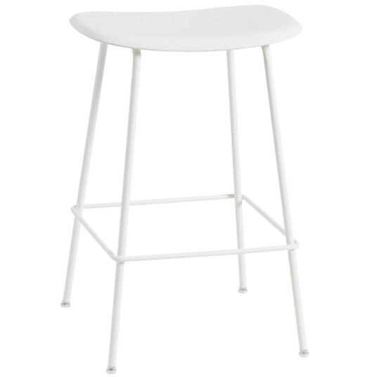 Muuto Fiber Tube Barstol 65 cm Naturhvit / Hvit