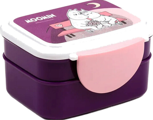 Puckator Pusheen The Cat Foodie Clip Lock Stacked Bento Lunch Box With Cutlery - Purple - ONE SIZE