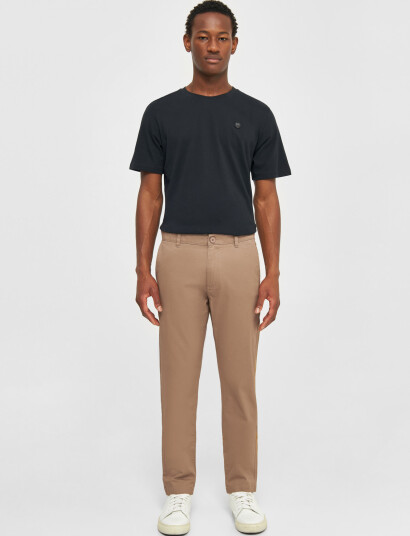 Knowledge Cotton Apparel Luca Slim Chino Pants - Brown - 31 x 32