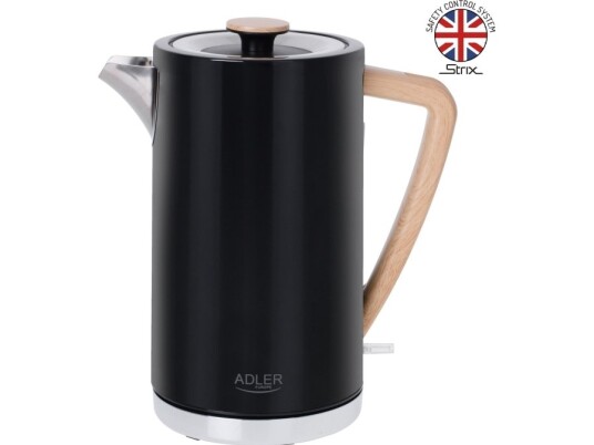 Adler Ad 1347B 1,5L Elektrisk Vannkoker 2200W Rustfritt Stål Svart