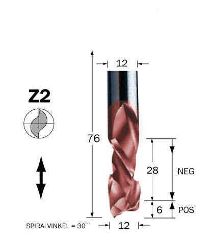 Cobolt 60-156MC Spiralfres D=12 L=28 TL=76 S=12 Maskintilbehør & forbruk