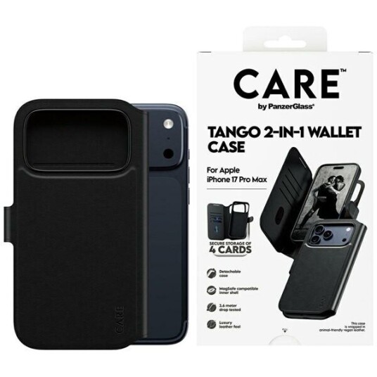 Care by PanzerGlass Tango 2-in-1 MagSafe Mobildeksel for iPhone 17 Pro Max - Svart Care by PanzerGlass Tango 2-in-1 MagSafe Mobildeksel for iPhone 17 Pro Max - Svart