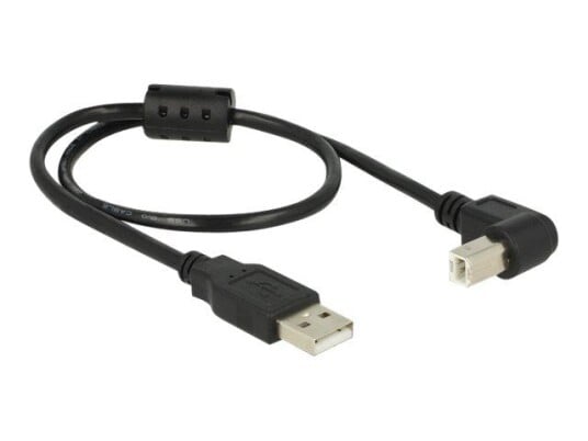 Delock USB 2.0 kabel 50cm USB A til USB B, svart Delock USB 2.0 kabel 50cm USB A til USB B, svart