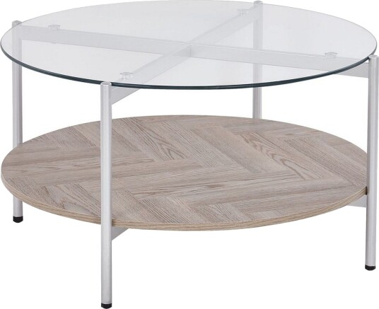 Soffbord Beliani Lovell Guld/ljust trä Silver\|\|Light wood -