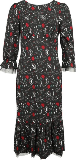 Hell Bunny Rockabilly Lang kjole Lilth maxi kjole XS til 4XL Damer flerfarget