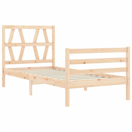 vidaXL Sengeramme med hodegavl 2FT6 liten enkel heltre 8720845995065
