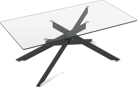 Rektangulært glass salongbord – svart 120 x 60 cm