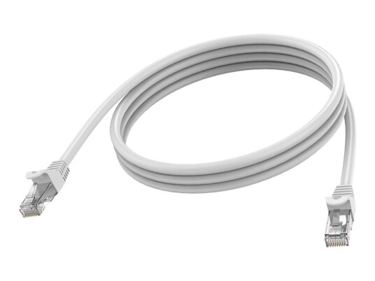 Vision - Koblingskabel - Rj-45 (Hann) Til Rj-45 (Hann) - 1 M - 6.2 Mm - Stp - Cat 6A - Formstøpt Uten Hindringer - Hvit