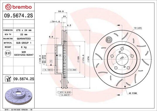 Bremseskive BREMBO 09.5674.2S