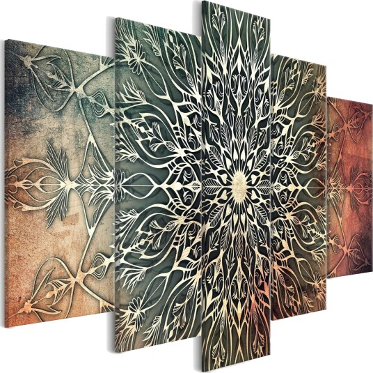 Bilde Center 5 Parts Wide Green 100x50 Artgeist sp. z o. o.