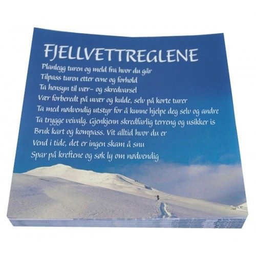 Servietter med de nye fjellvettreglene