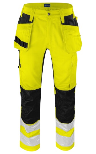ProJob 6570 Håndverksbukse Stretch En Iso 20471 Kl 2 Yellow/Black C56/156