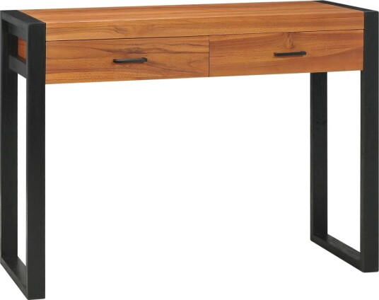 vidaXL Skrivebord med 2 skuffer 100x40x75 cm teak