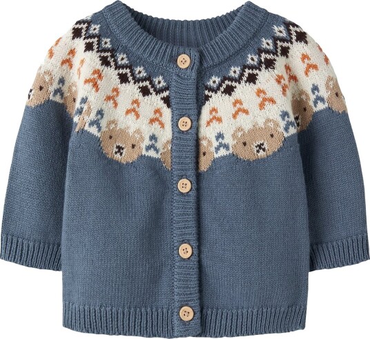 Name It Cardigan - Strikk - NbmOsmane - Blue Mirage - Name It - 50 - Cardigan Blå Hvit Marineblå