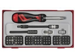 Teng Tools 74 Deler Bitsskrutrekkersett med Utbyttbare Blader Teng Tools 74 Deler Bitsskrutrekkersett med Utbyttbare Blader