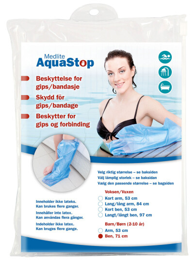 AquaStop Dusjbeskyttelse, Til voksen, til langt ben, 1 stk.