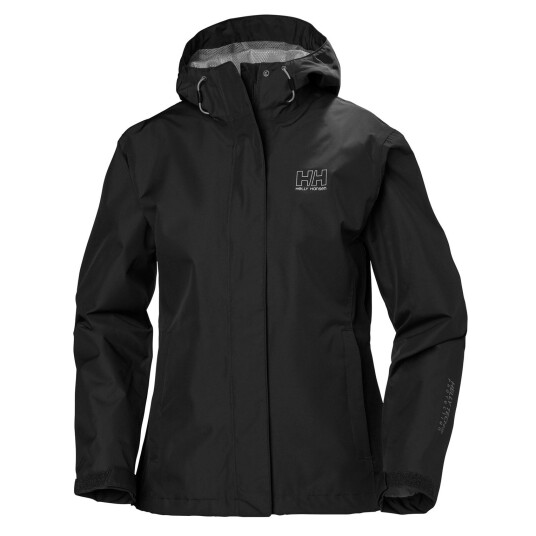 Helly Hansen Dame Seven J Pustende Regnjakke Svart S Gr?S Helly Hansen Dame Seven J Pustende Regnjakke Svart S Gr?S