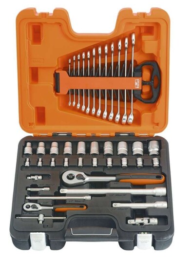 Bahco S410 Pipenøkkelsett 41 deler med 1/4" og 1/2" tilbehør