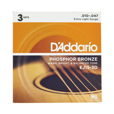 Daddario EJ15-3D Saiten für Westerngitarre 3-er Set Daddario EJ15-3D Saiten für Westerngitarre 3-er Set