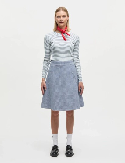Mads Nørgaard 2X2 Cotton Stripe Tuba Tee Ls Blue XS Mads Nørgaard 2X2 Cotton Stripe Tuba Tee Ls Blue XS
