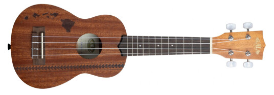 Kala Ka-15s-H2 Satin Mahogany Soprano Hawaiian Islands And Tattoo, Med Bag