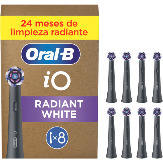 Oral B iO 8 pcs. Børstehoder Strålende White SVART