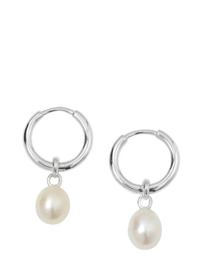 SYSTER P Treasure Pearl Hoops Silver |Silver |One Size