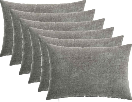 vidaXL Putetrekk 6 stk. HEERLEN Mørkegrå 30 x 50 cm Chenille stoff