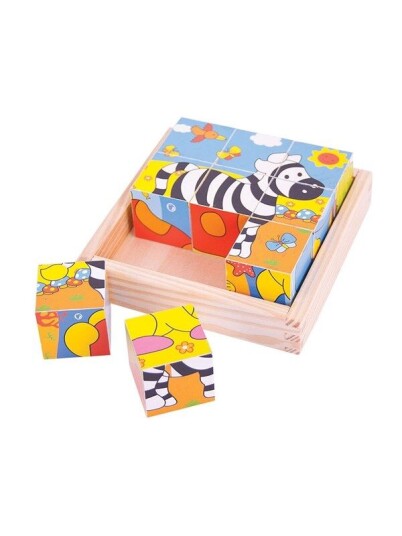 Bigjigs Safari Blockpuzzel Tre Bigjigs Safari Blockpuzzel Tre