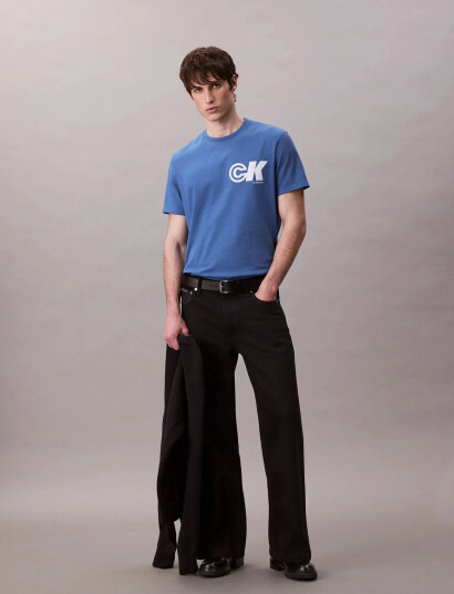 Calvin Klein Jeans Ss 20S Ck Sport Logo Graphic Tee - Blue - S