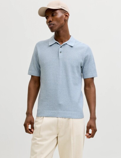 Jack & Jones Jprbluriley Knit Polo Ss Sn Blue S