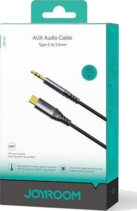 Joyroom SY-A07 Mini Jack 3,5 mm til USB-C Kabel 1,2 m Svart Joyroom SY-A07 Mini Jack 3,5 mm til USB-C Kabel 1,2 m Svart