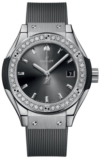 Hublot Dameklokke 591.NX.7070.RX.1204 Classic Fusion Grå/Gummi Ø29