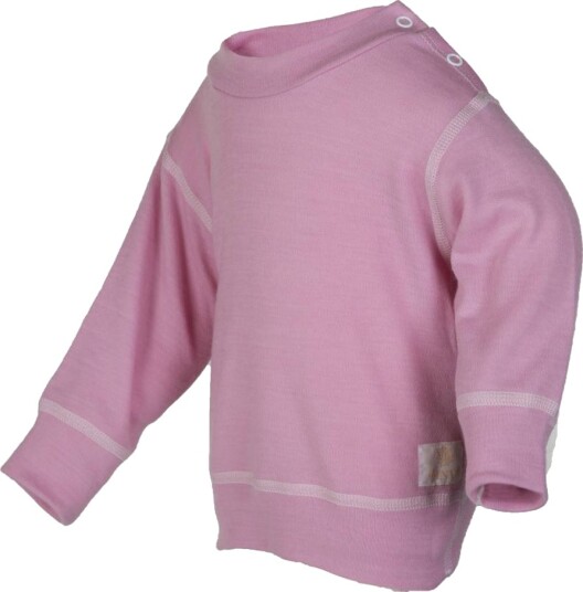 Janus Genser m.trykknapp Babywool Rosa (70 cm)
