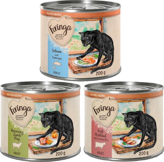 Feringa Våtfôr Selected Recipes Mixpackage Storfekjøtt Laks Lam 24 X 200 G