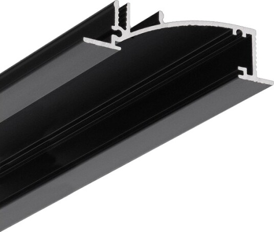 Topmet 2m aluminiumsprofil FLAT8 H/UX Sort anodisert innebygd LED skinne Topmet 2m aluminiumsprofil FLAT8 H/UX Sort anodisert innebygd LED skinne