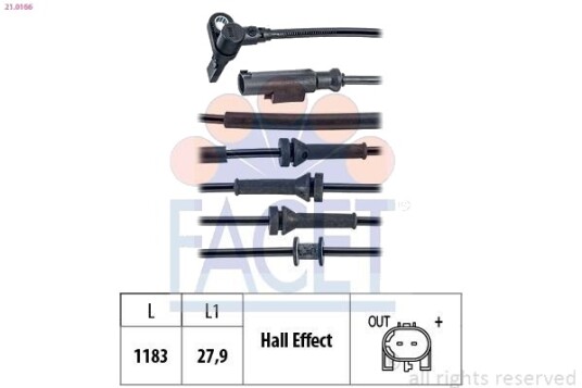 Sensor ABS FACET 21.0166