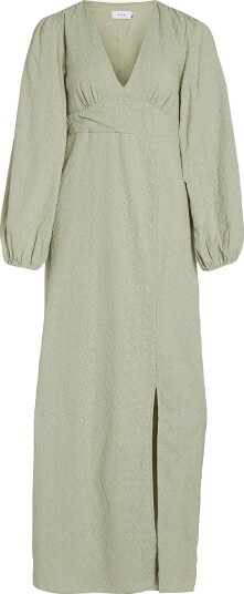 Vila Maxikjole viMalina L/S Maxi Dress Grønn Vila Maxikjole viMalina L/S Maxi Dress Grønn