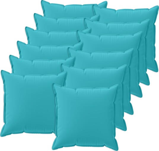 vidaXL Putetrekk 12 stk. HOUTEN Turkis 40 x 40 cm Polyester