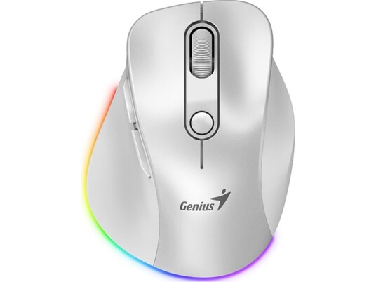 Trådløs Mus, Genius Ergo 9000S Pro, Hvit, Optisk, 2400Dpi