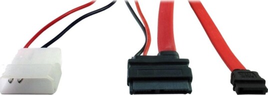 Inter-Tech - Sata-Kabel - Slimline Sata Til Sata, 2-Pin Intern Strøm - 60 Cm - Rød Inter-Tech - Sata-Kabel - Slimline Sata Til Sata, 2-Pin Intern Strøm - 60 Cm - Rød