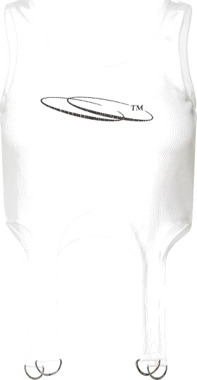 Cannari Concept Rib Top W. D Rings White 34 Cannari Concept Rib Top W. D Rings White 34
