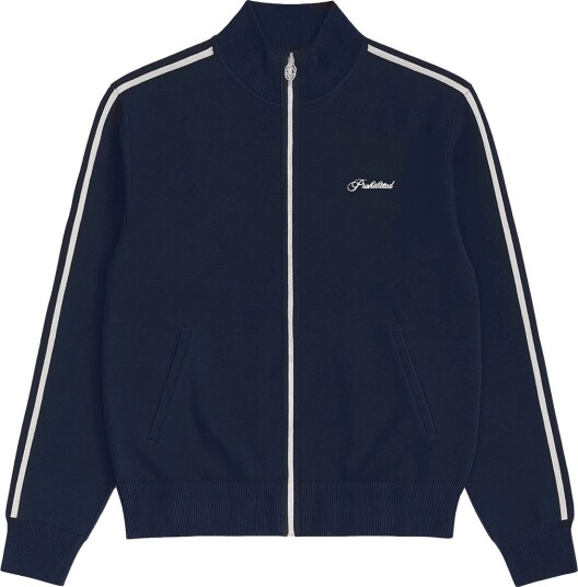 Prohibited Varsity Knitted Trackjacket NAVY L