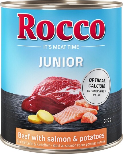 Rocco Våtfôr Junior Med Laks & Poteter Storfe 6 X 800 G