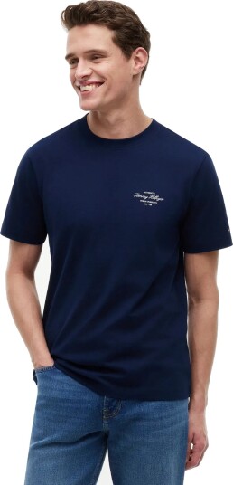 Tommy Hilfiger Nautical Back Photo Regular Tee   Navy   M