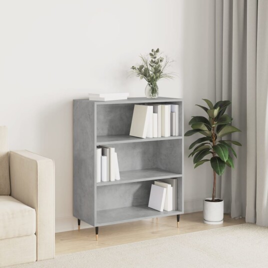 vidaXL Bokhylle betonggr? 69,5x32,5x90 cm konstruert tre vidaXL Bokhylle betonggr? 69,5x32,5x90 cm konstruert tre